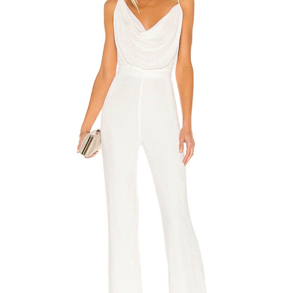 REVOLVE White Draped Jumpsuit